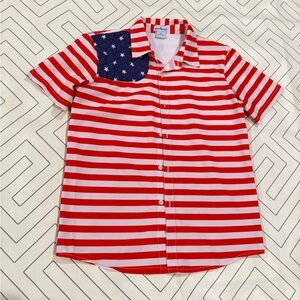 Blue Quail Patriotic Flag Short Sleeve Fishing Shirt